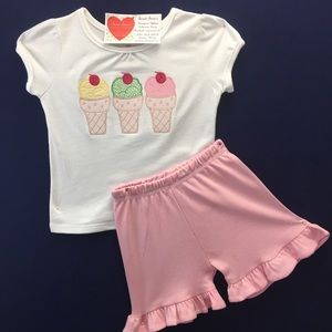 Girls Ice Cream T-shirt and Short Set
